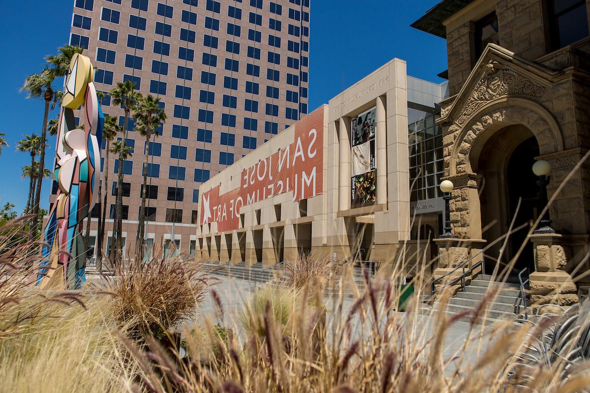 Exterior of SJ Museum of Art on a sunny day.