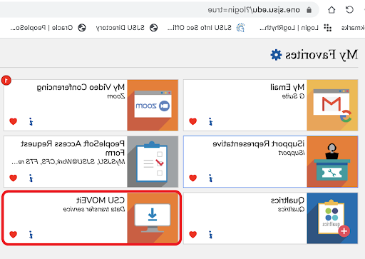 One.sjsu登陆页与MOVEit瓷砖.