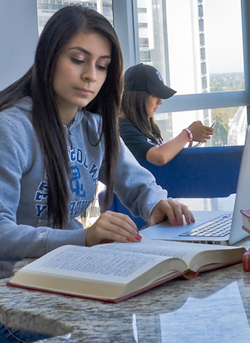 Student studying